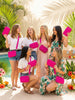 Hot Pink Wristlet Crossbody Wallet: Tropical Bachelorette Party Favor | Girls Trip Wallet