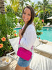 Hot Pink Wristlet Crossbody Wallet: Tropical Bachelorette Party Favor | Girls Trip Wallet