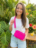 Hot Pink Wristlet Crossbody Wallet: Tropical Bachelorette Party Favor | Girls Trip Wallet