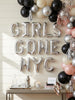 New York Bachelorette Foil Balloon Letters: NYC Girls Trip Decorations