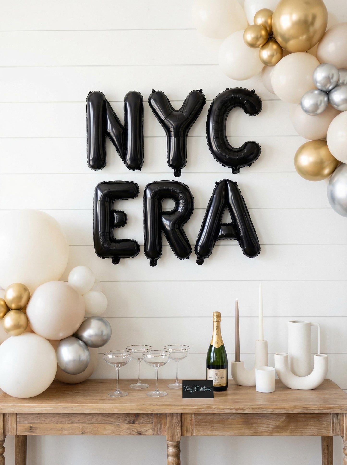 New York Bachelorette Foil Balloon Letters: NYC Girls Trip Decorations