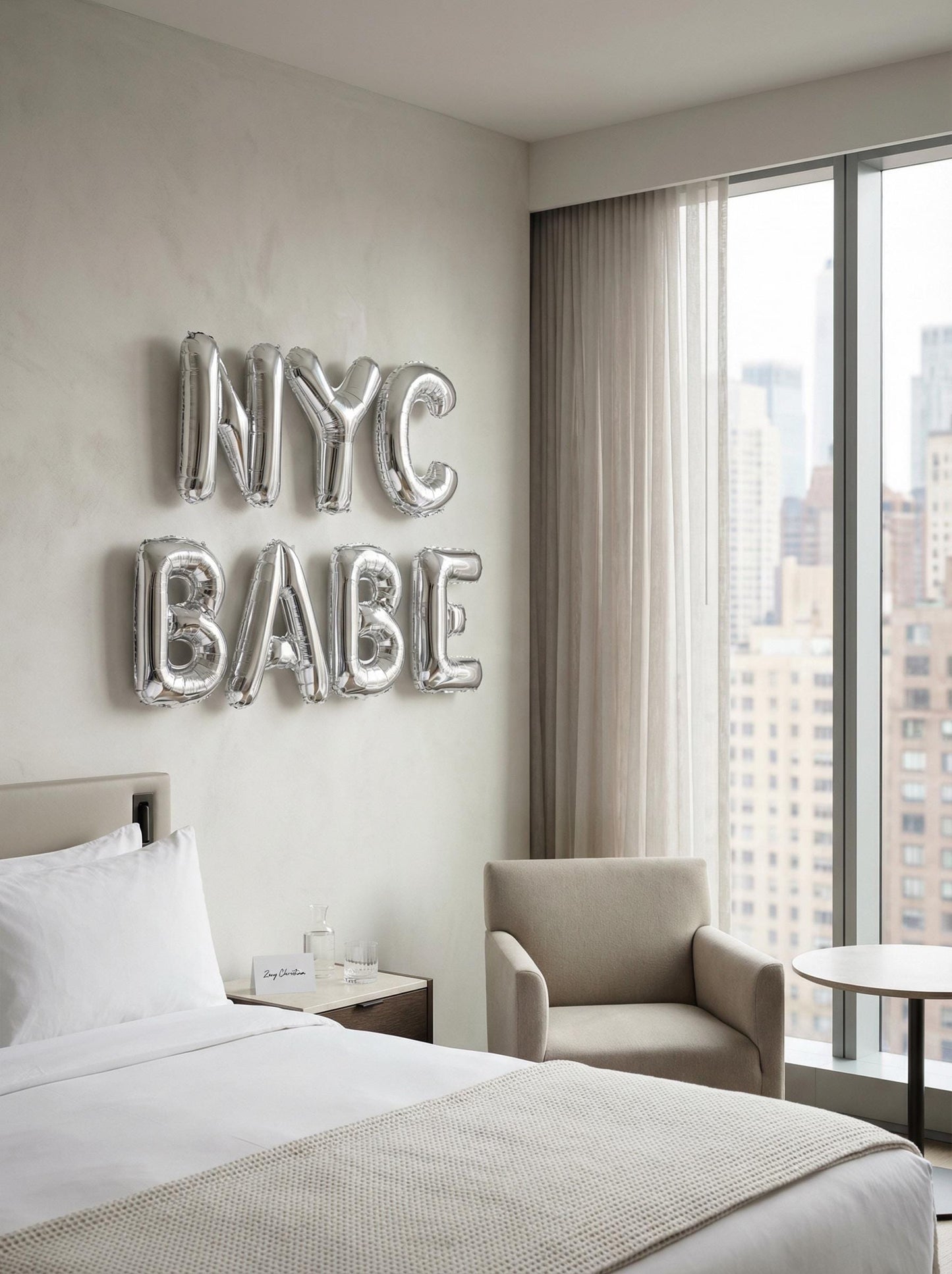 New York Bachelorette Foil Balloon Letters: NYC Girls Trip Decorations