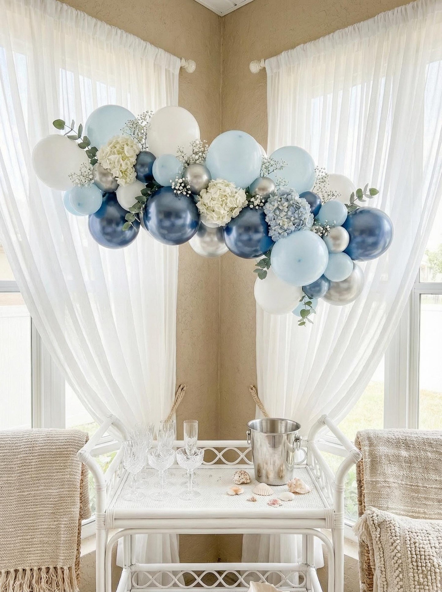 Seaside Coastal Balloon Garland Kit: Beach Party Ocean Themed Decor
