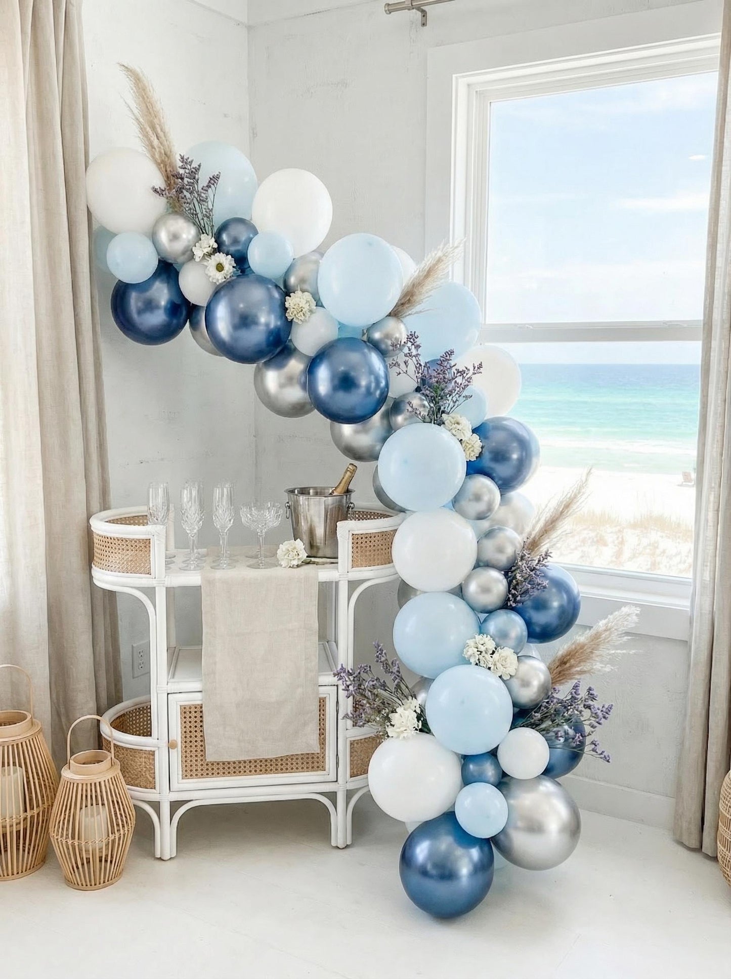 Seaside Coastal Balloon Garland Kit: Beach Party Ocean Themed Decor