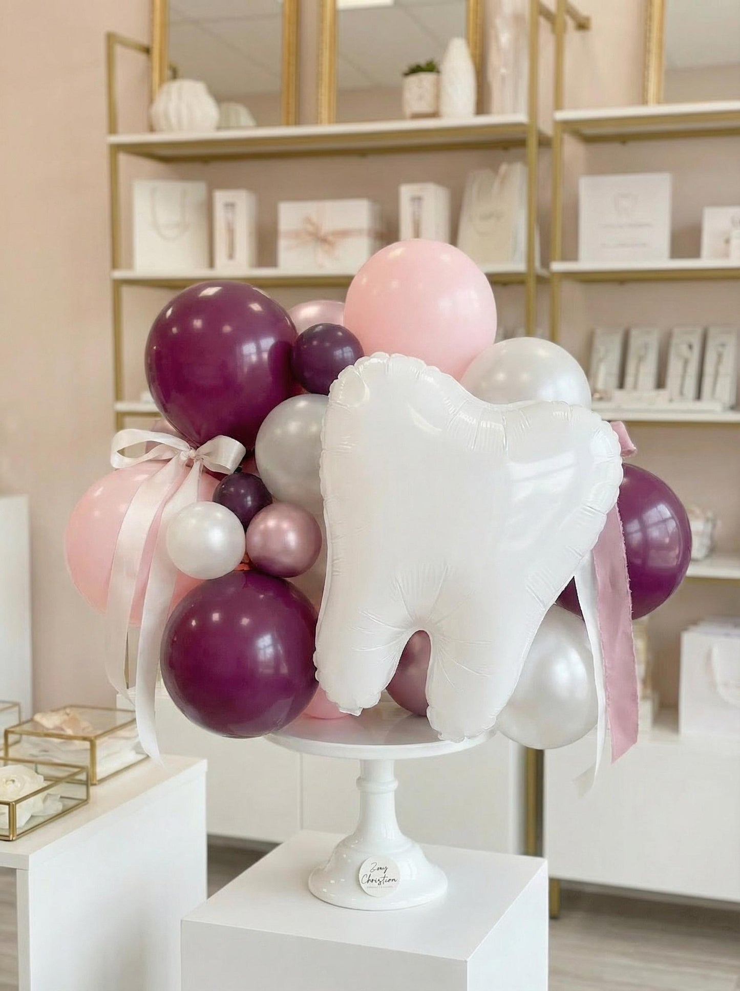 Dental Graduation Balloon Garland with Tooth Balloons: RDH School Party Decor