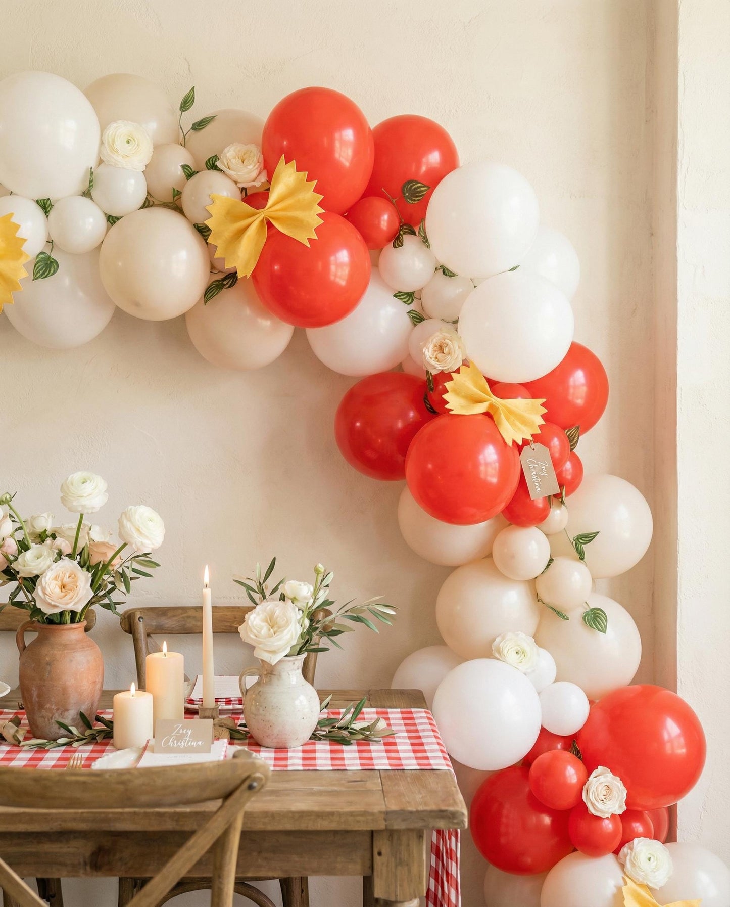 That’s Amore Foil Letter Balloon Garland: Italian Bridal Shower Decor | Tomato Girl Summer Party