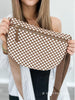 Camp Bachelorette Crossbody Bag: Olive Green Checker Crossbody Purse for Cabin Bach