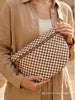 Camp Bachelorette Crossbody Bag: Olive Green Checker Crossbody Purse for Cabin Bach