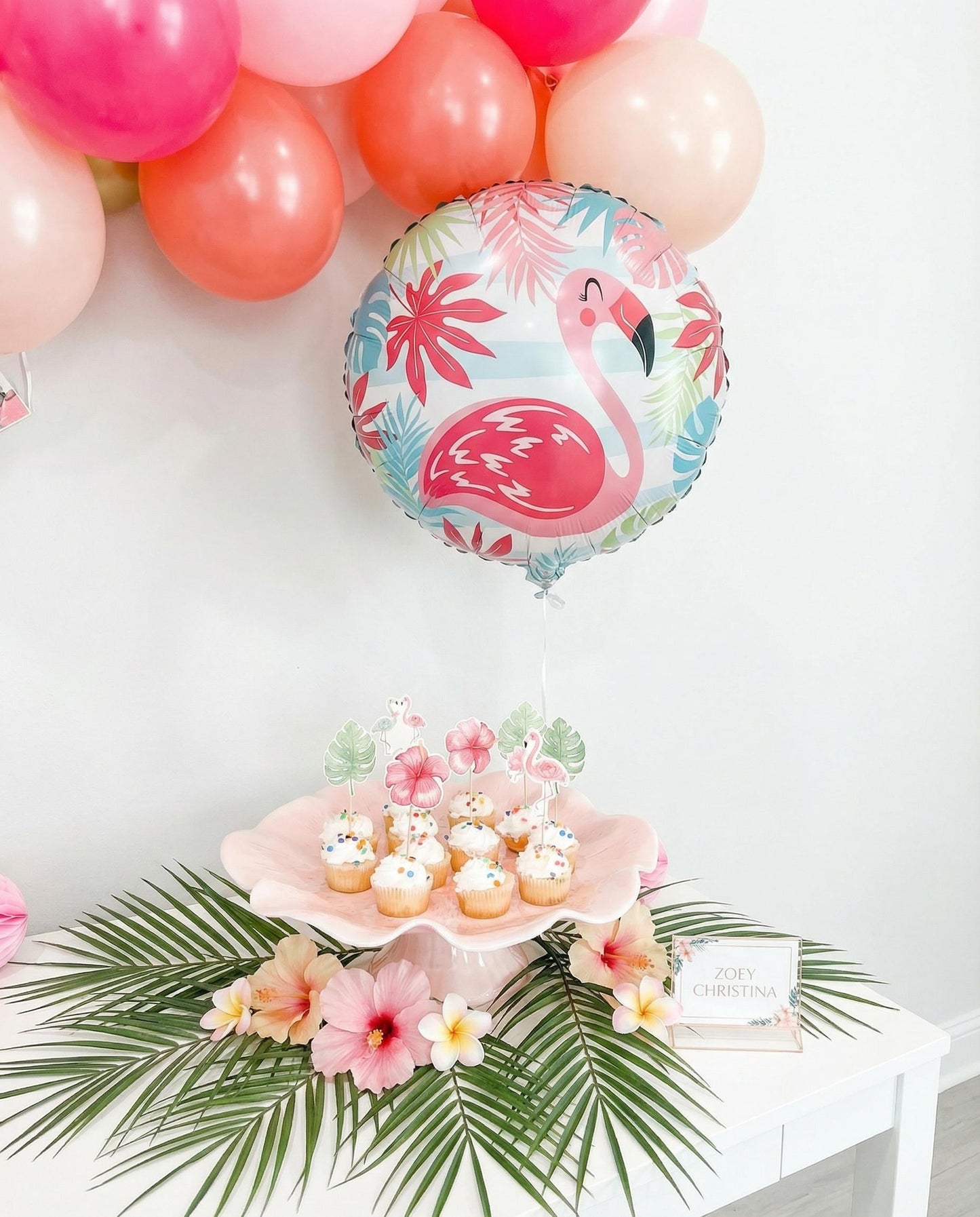 Pink Flamingo Balloon: Tropical Bachelorette Party Decor (18")