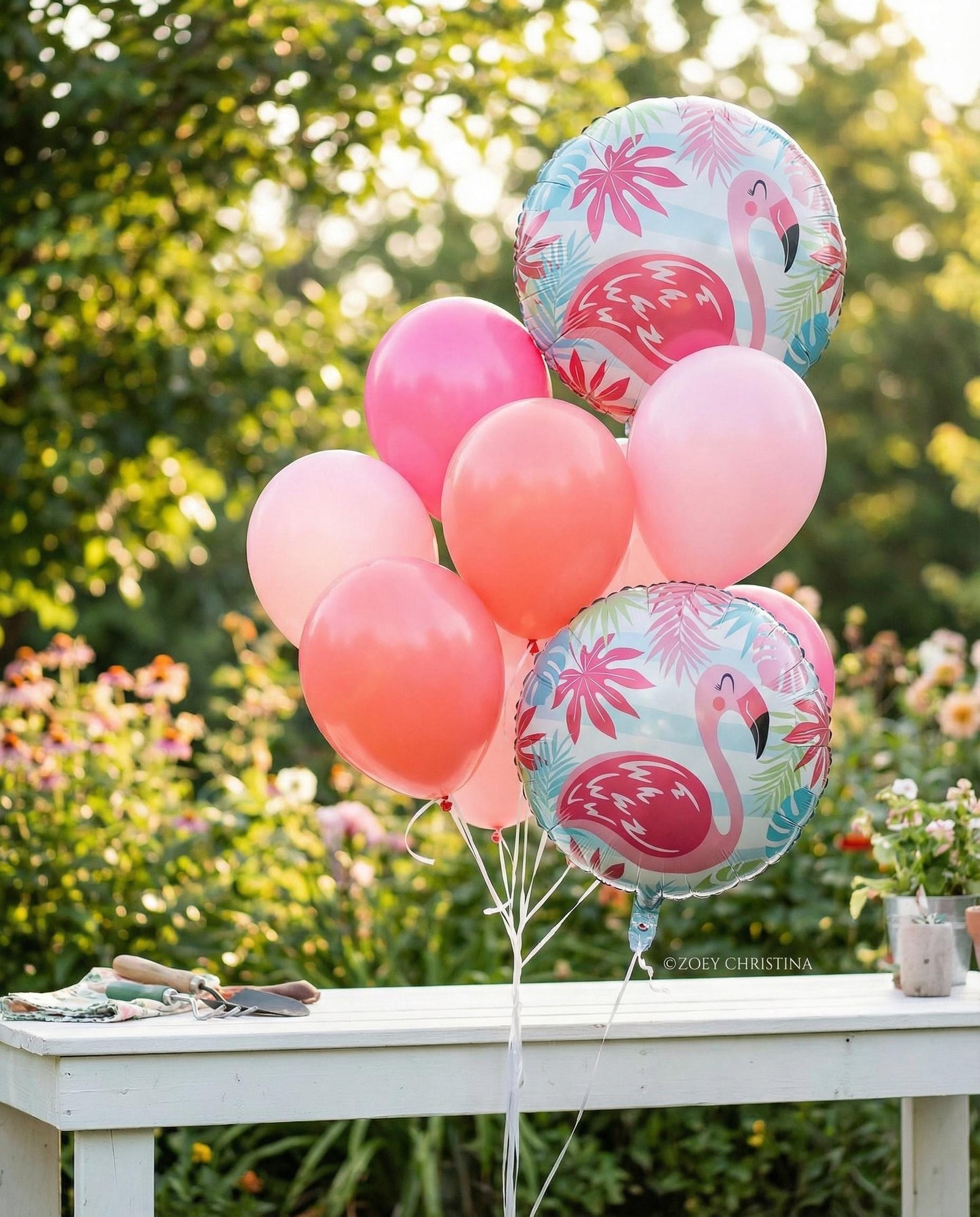 Pink Flamingo Balloon: Tropical Bachelorette Party Decor (18")