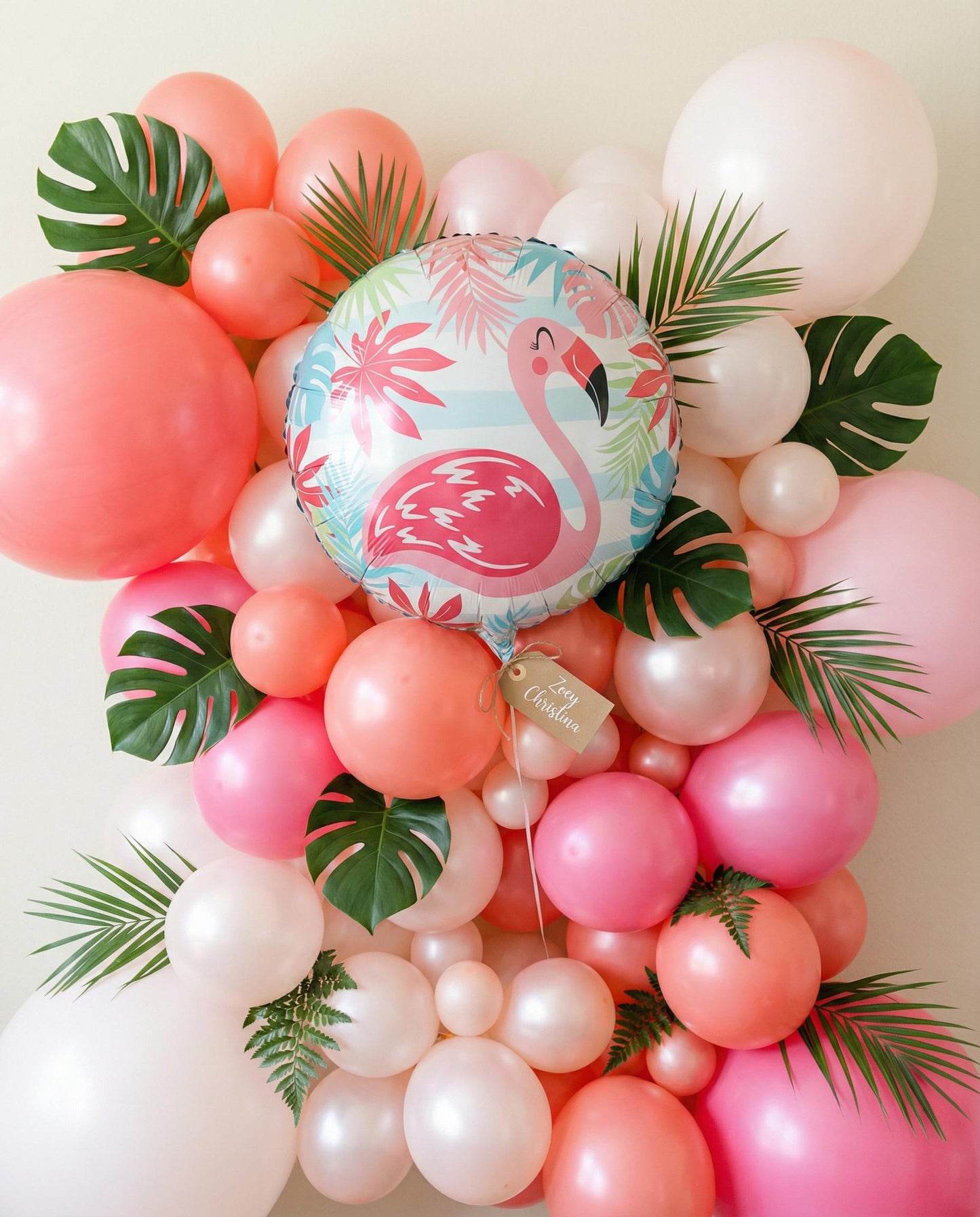 Pink Flamingo Balloon: Tropical Bachelorette Party Decor (18")