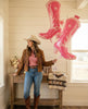 Pink Cowgirl Boot Foil Balloon: Western Bachelorette Party Decor