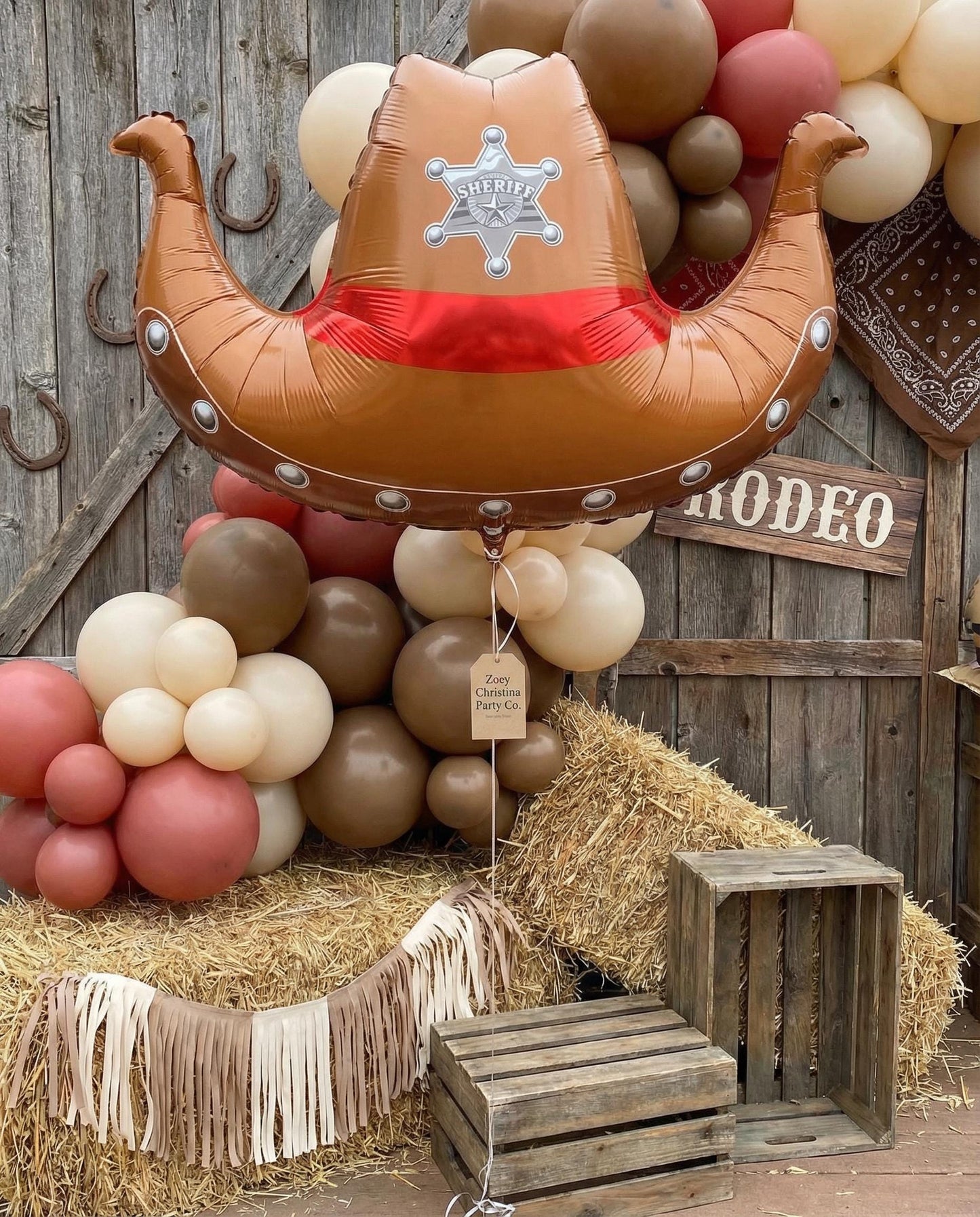 Cowboy Hat Foil Balloon: Western Party Decor, Sheriff Star Balloon