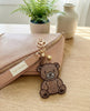 Rhinestone Teddy Bear Keychain: Sparkly Brown Bear Bag Charm with Tassel