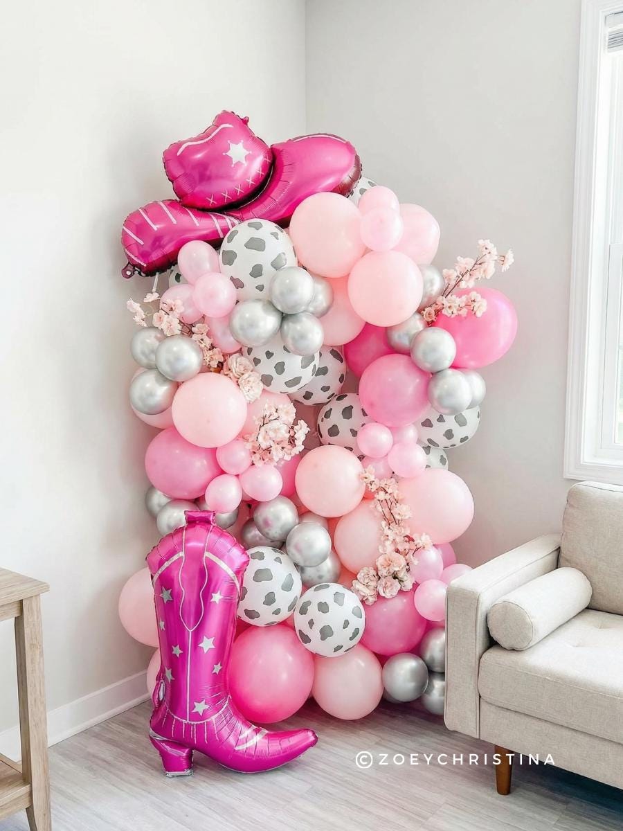 Pink Cowgirl Balloon Garland Kit: Nashville Bachelorette Party Decor