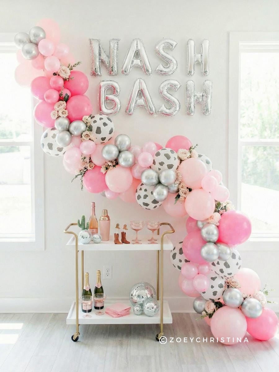 Pink Cowgirl Balloon Garland Kit: Nashville Bachelorette Party Decor