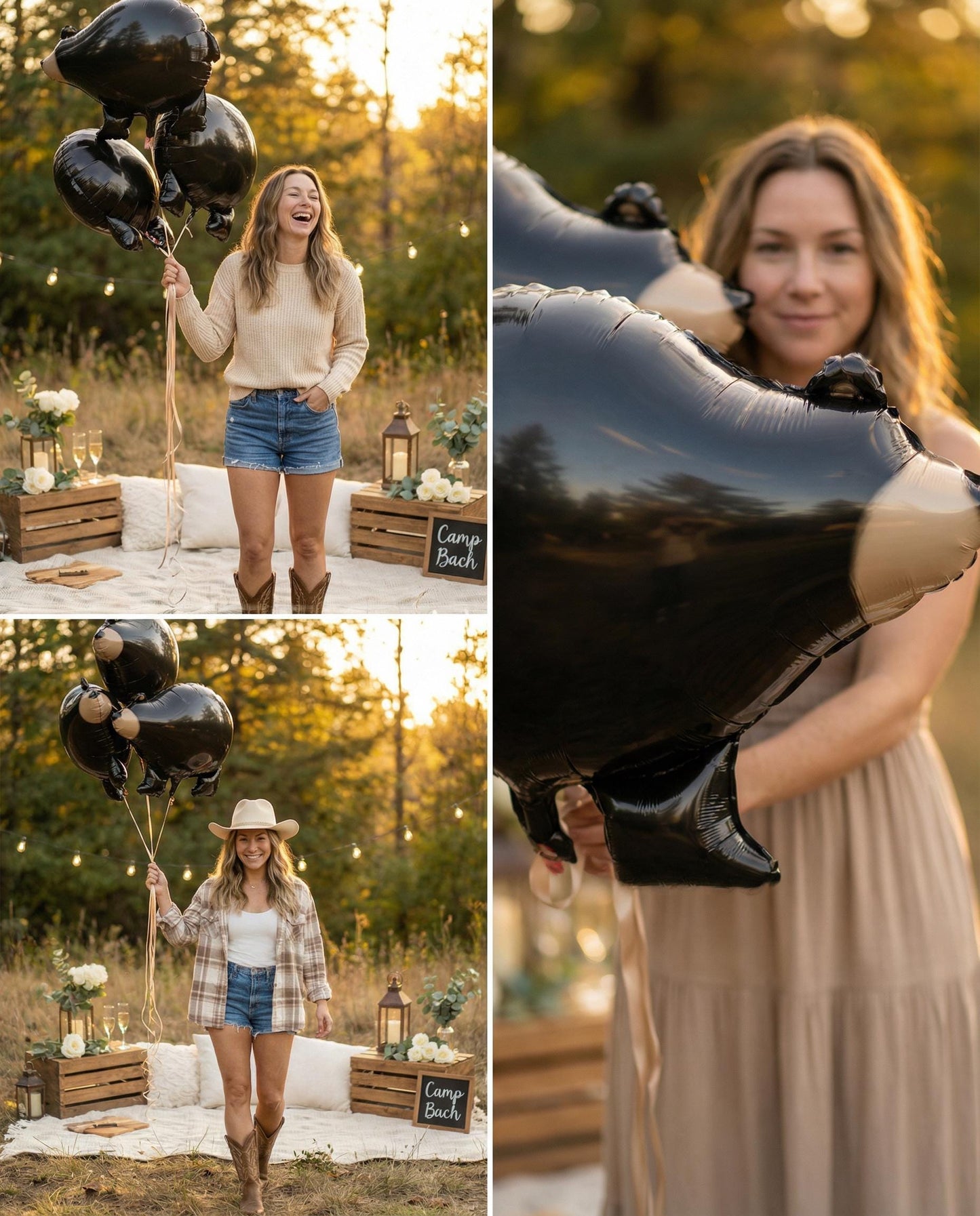 Black Bear Balloon: Woodland Bachelorette Party Decor