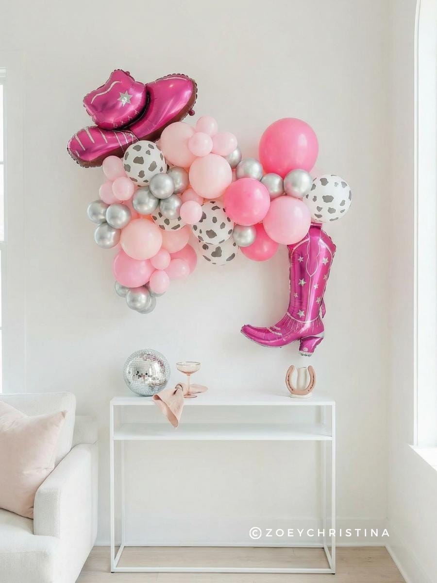 Pink Cowgirl Balloon Garland Kit: Nashville Bachelorette Party Decor