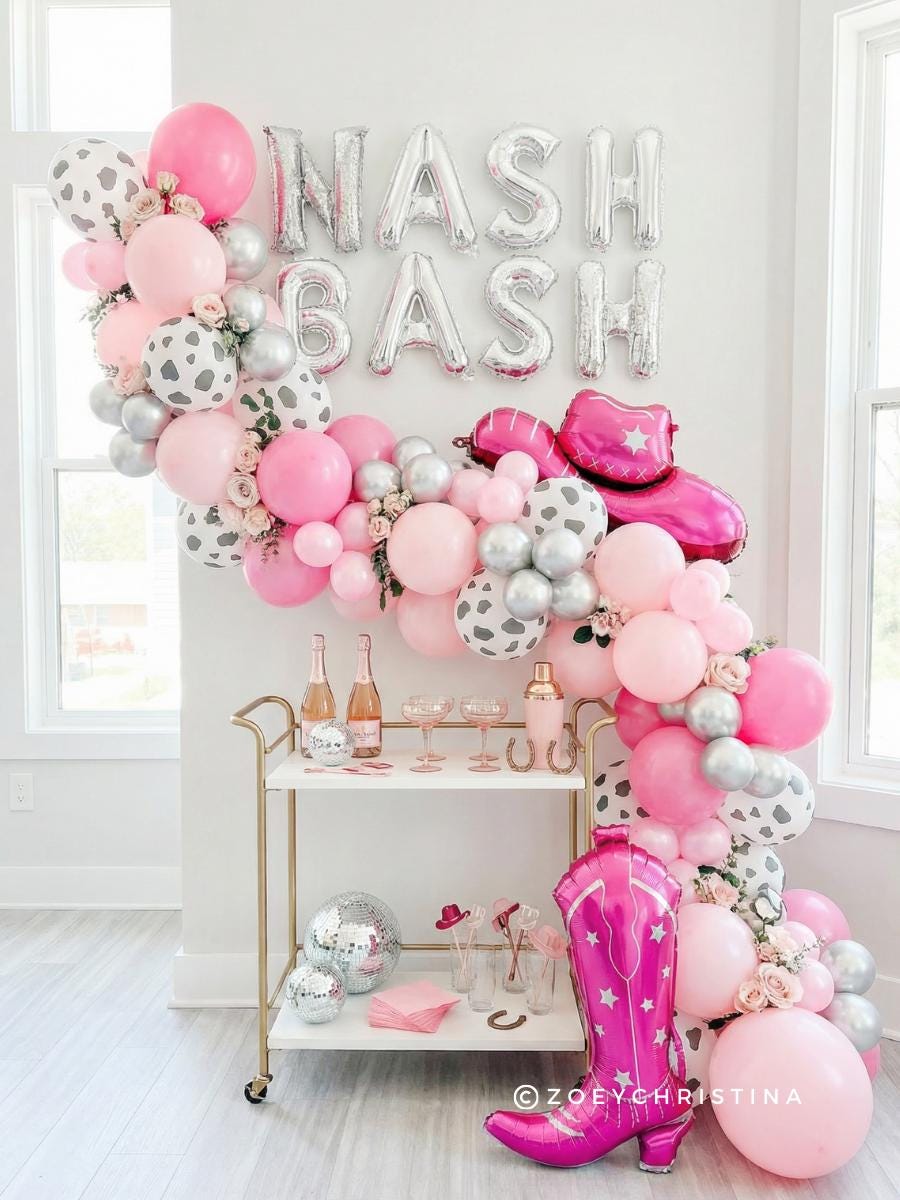 Pink Cowgirl Balloon Garland Kit: Nashville Bachelorette Party Decor