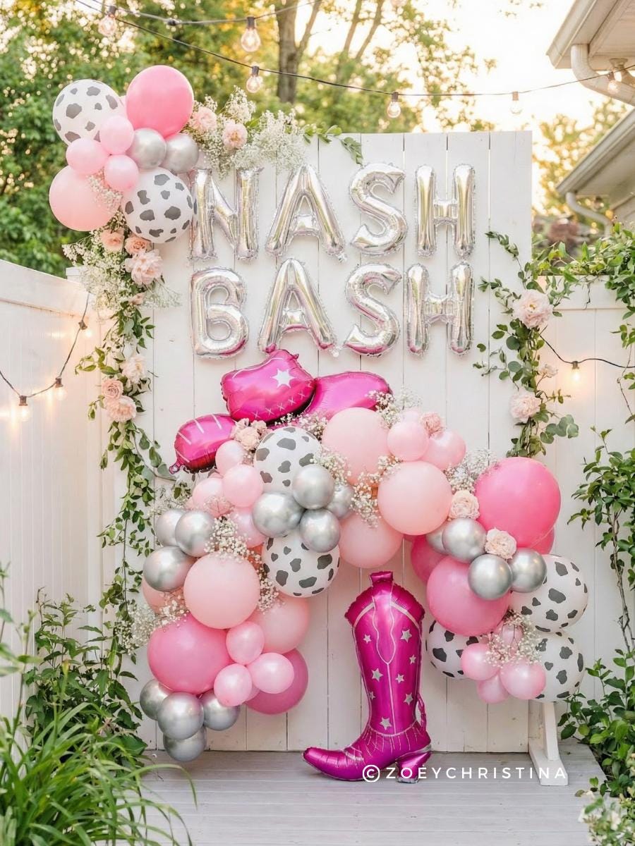 Pink Cowgirl Balloon Garland Kit: Nashville Bachelorette Party Decor
