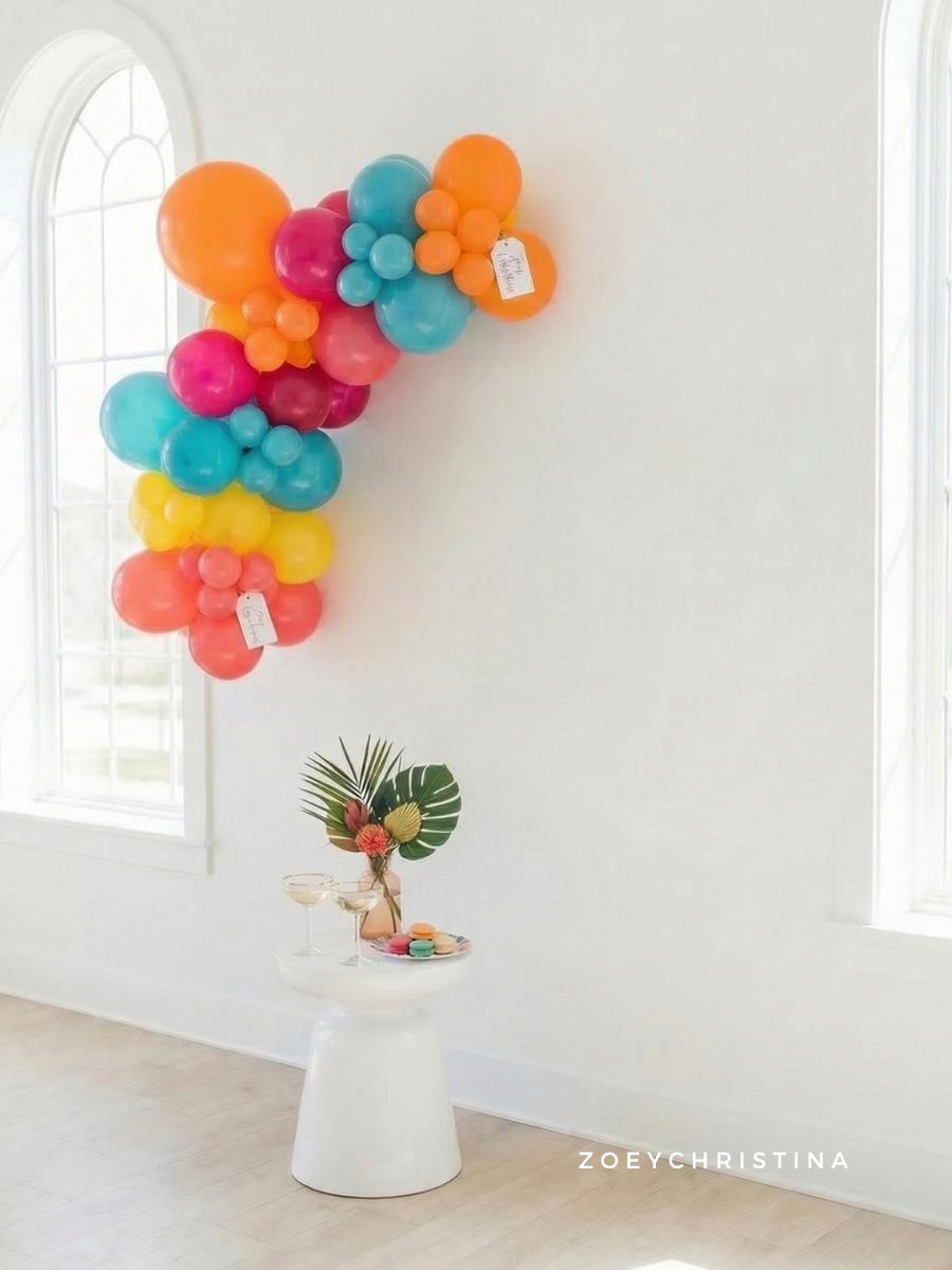 Tropical Island Balloon Garland Kit: Colorful Luau Party Decor • Pool Bachelorette Balloons