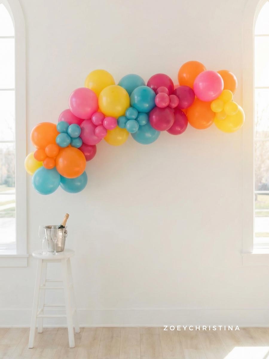 Tropical Island Balloon Garland Kit: Colorful Luau Party Decor • Pool Bachelorette Balloons