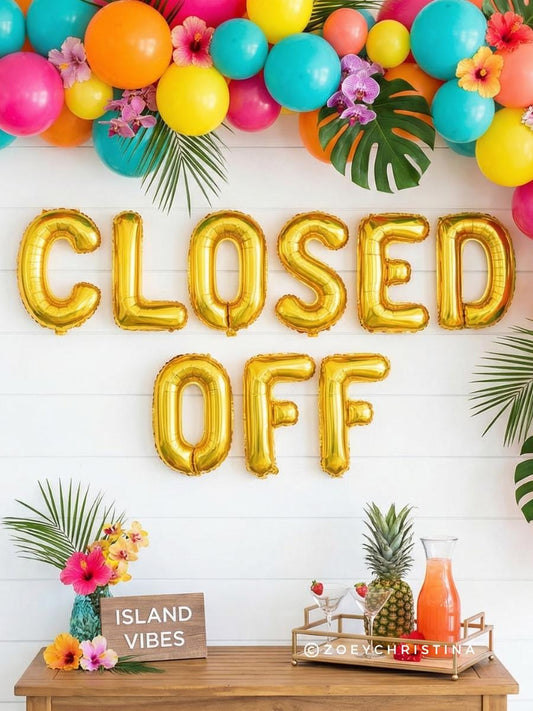 Closed Off Balloon Banner – Foil Letter Balloons, Bachelorette Party Decor