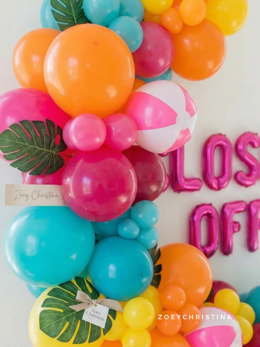Tropical Island Balloon Garland Kit: Colorful Luau Party Decor • Pool Bachelorette Balloons