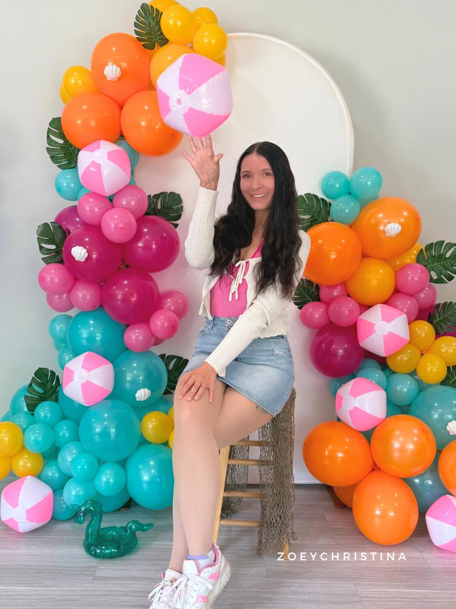Tropical Island Balloon Garland Kit: Colorful Luau Party Decor • Pool Bachelorette Balloons