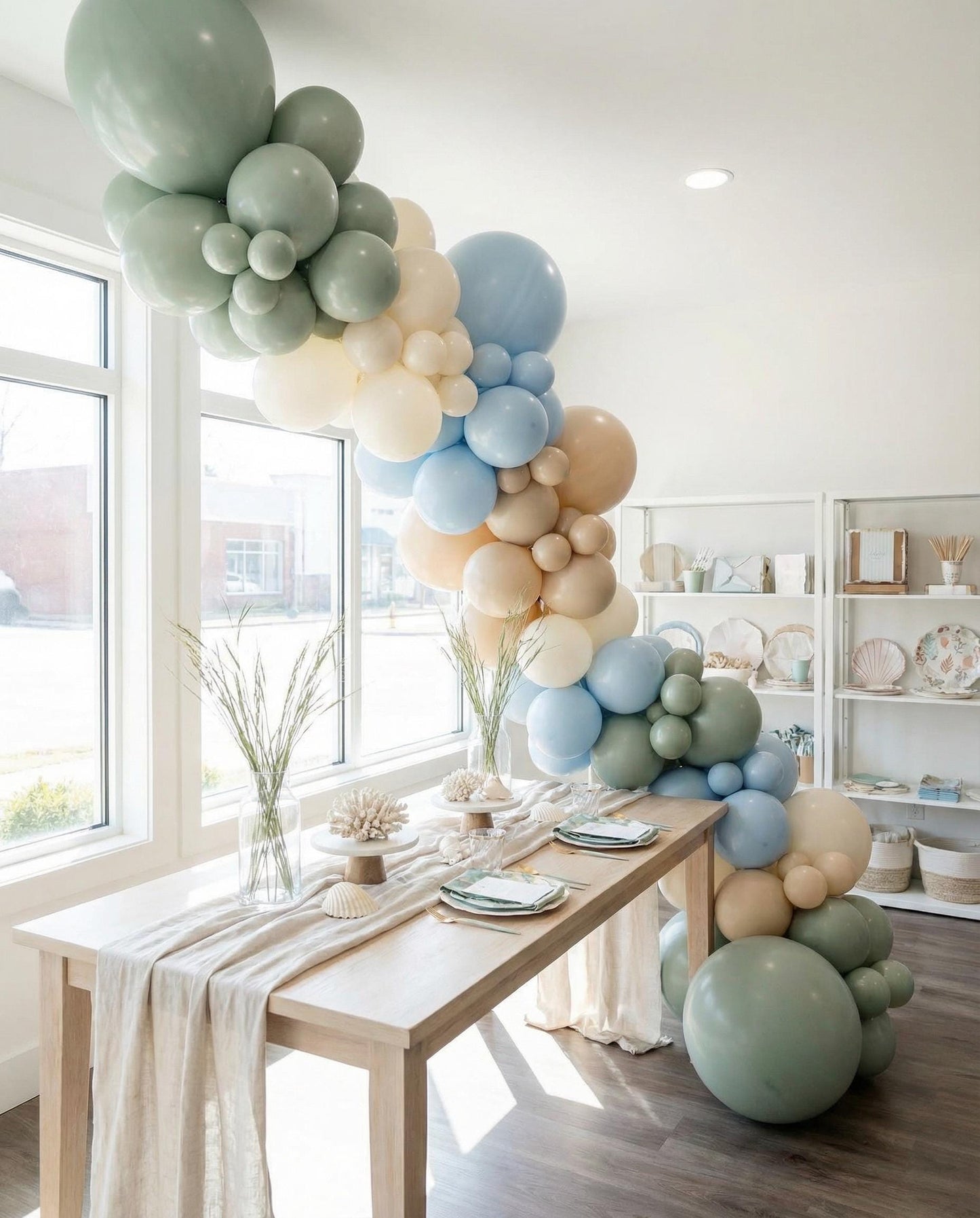 Sage Green Balloons: Dusk Balloon Pack, Boho Balloon Garland Kit, Sage Wedding Balloons