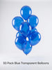 Transparent Blue Balloons 50 Pack | Royal Blue Party Decor for Birthdays, Baby Showers & Graduations