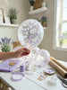 Pastel Purple & White Confetti Balloons: Shes Blooming Party Decorations [25 Pack]