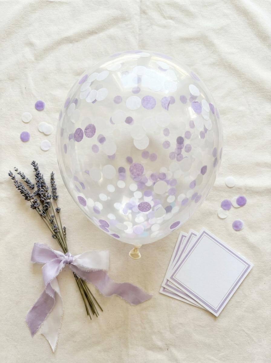 Pastel Purple & White Confetti Balloons: Shes Blooming Party Decorations [25 Pack]