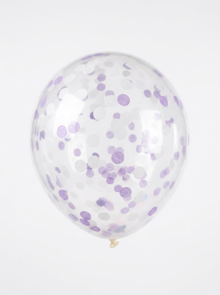 Pastel Purple & White Confetti Balloons: Shes Blooming Party Decorations [25 Pack]