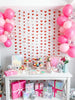 Red Glitter Heart Garland Backdrop: Bridal Shower, Photo Booth Decor (12 Strips)