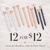 12 Gem Pens for 12 | Mixed Variety Bulk Bundle