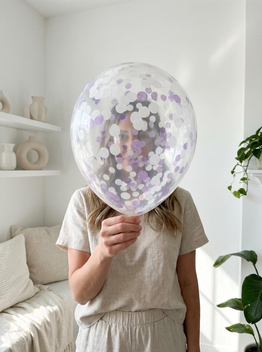 Pastel Purple & White Confetti Balloons: Shes Blooming Party Decorations [25 Pack]