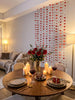 Red Glitter Heart Garland Backdrop: Bridal Shower, Photo Booth Decor (12 Strips)