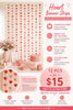 Red Glitter Heart Garland Backdrop: Bridal Shower, Photo Booth Decor (12 Strips)