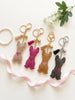 Rhinestone French Bulldog Keychain | Sparkly Frenchie Bag Charm for Frenchie Moms & Dog Lovers
