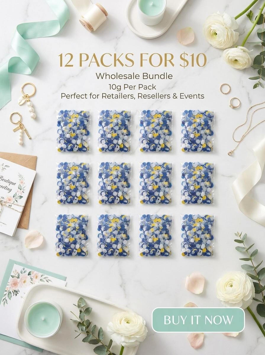 Blue Confetti Bulk Bundle 12 Packs | Nautical Party Decor | Baby Shower | 10g Each