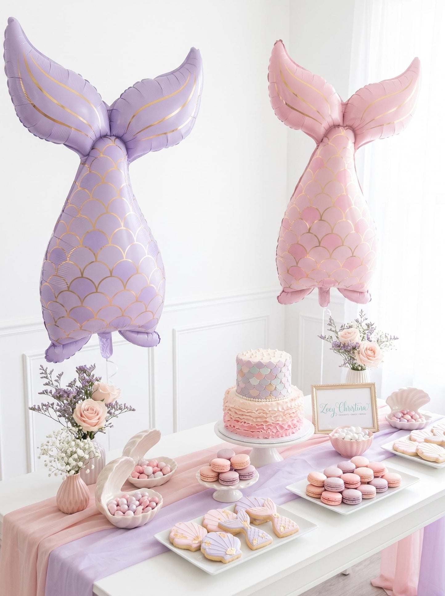 Mermaid Tail Party Balloons: Baby Shower Decor, Bridal Shower