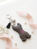 Rhinestone French Bulldog Keychain | Sparkly Frenchie Bag Charm for Frenchie Moms & Dog Lovers