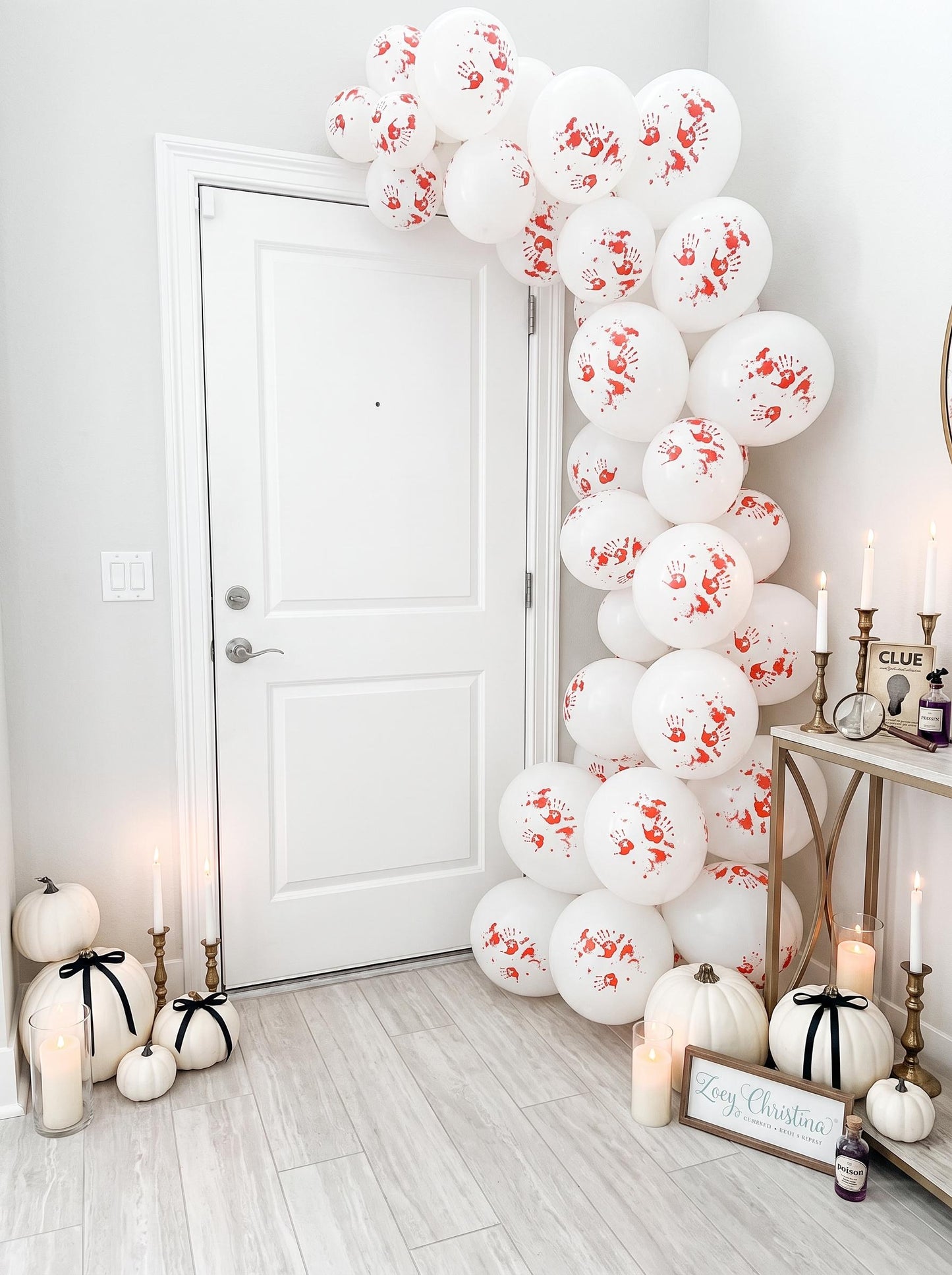 Bloody Handprint Balloons | Murder Mystery Party Decorations | Crime Scene Party Balloons | 25 Pack