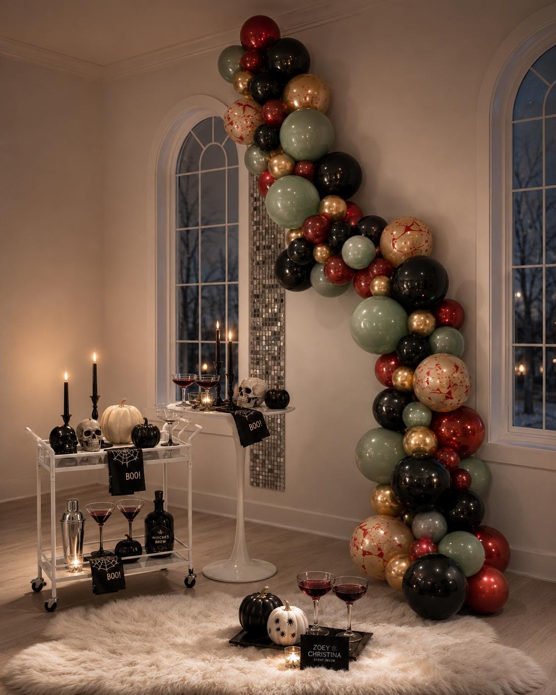 Slasher Halloween Balloon Garland Kit: Murder Mystery Halloween Decorations