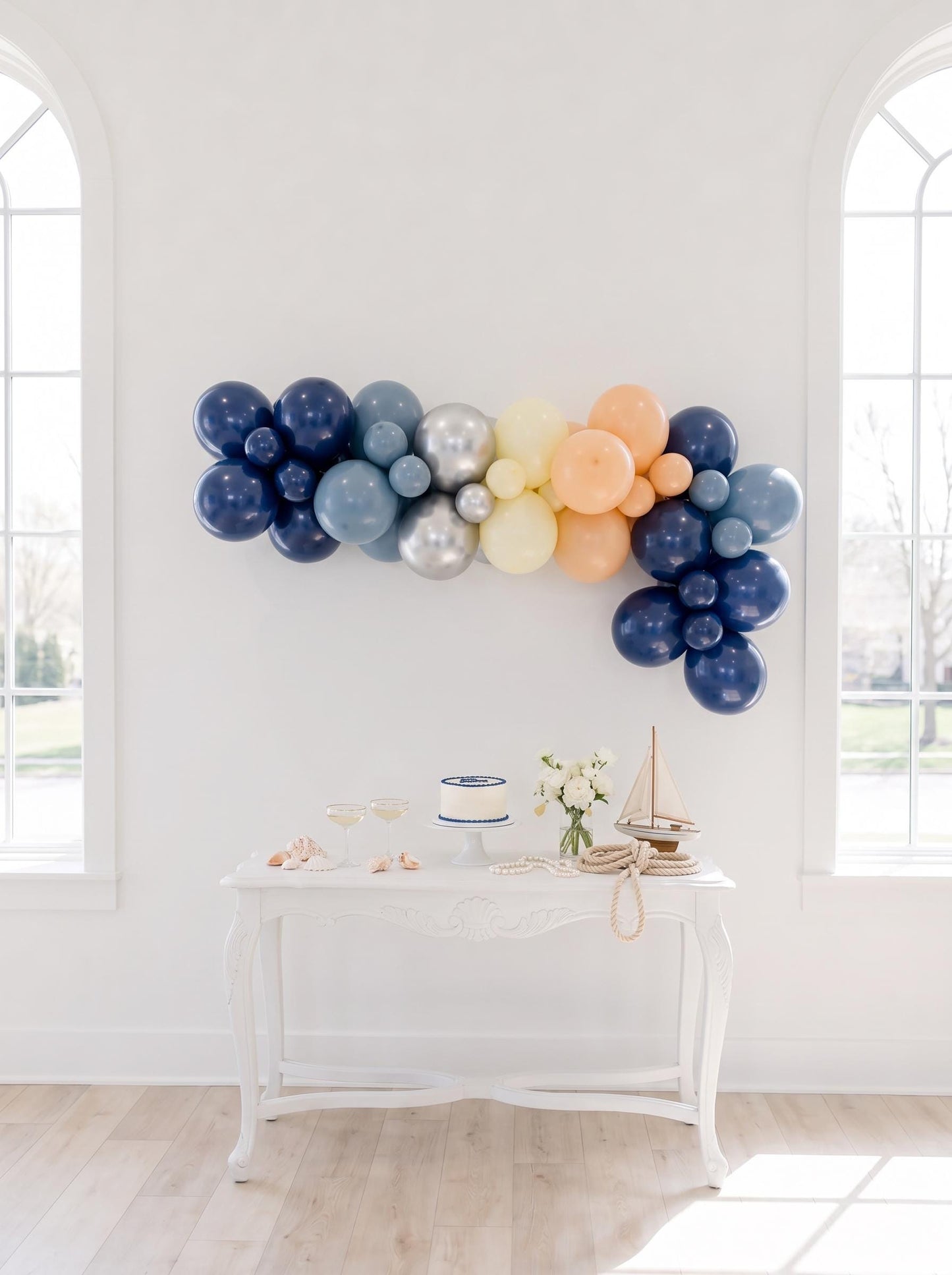 Nautical Balloon Garland Kit, Bridal Shower, Coastal Wedding Party Decorations