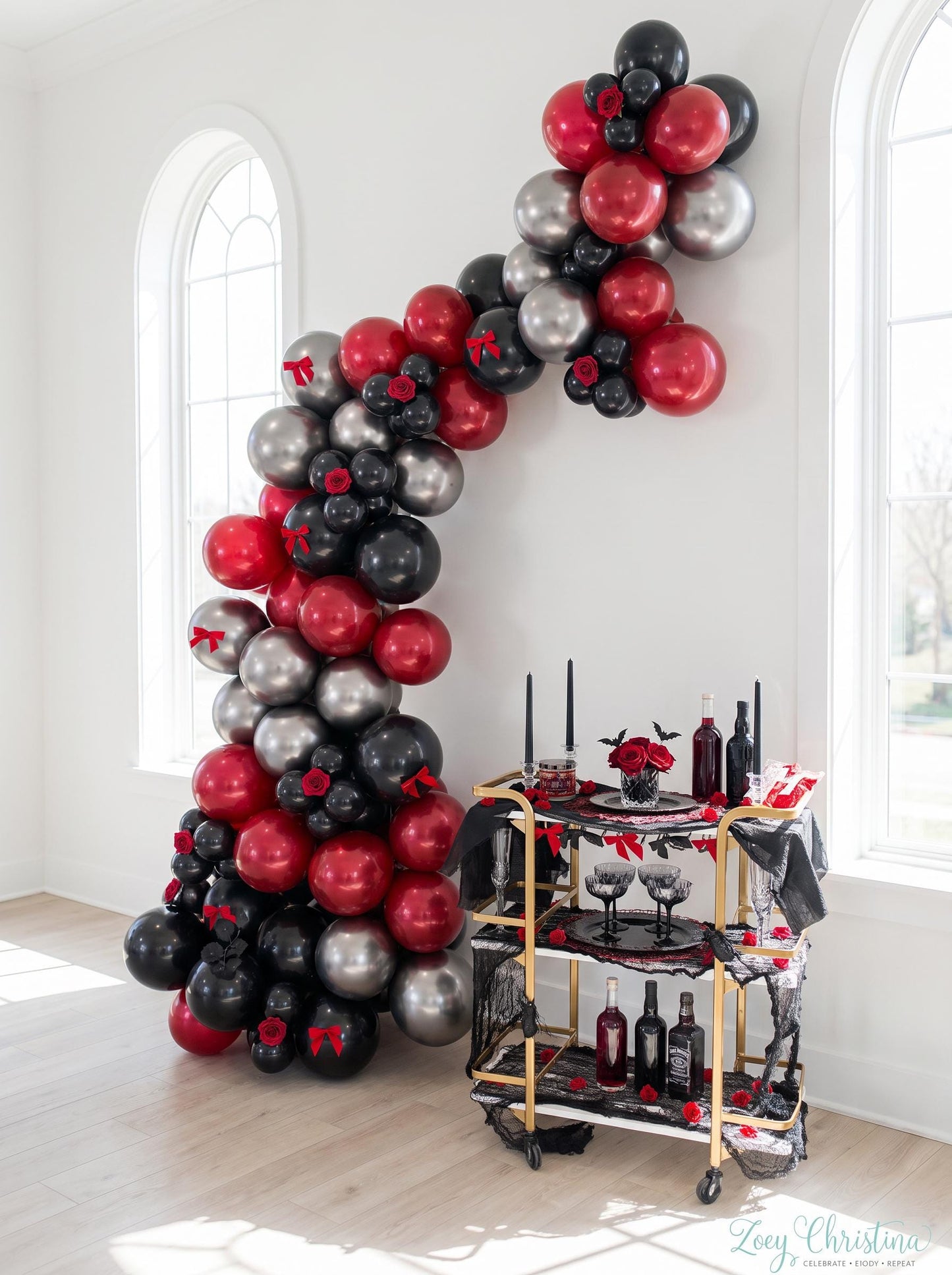 Vampress Halloween Balloon Garland Kit: Vampire Party Decor, Goth Halloween Decorations