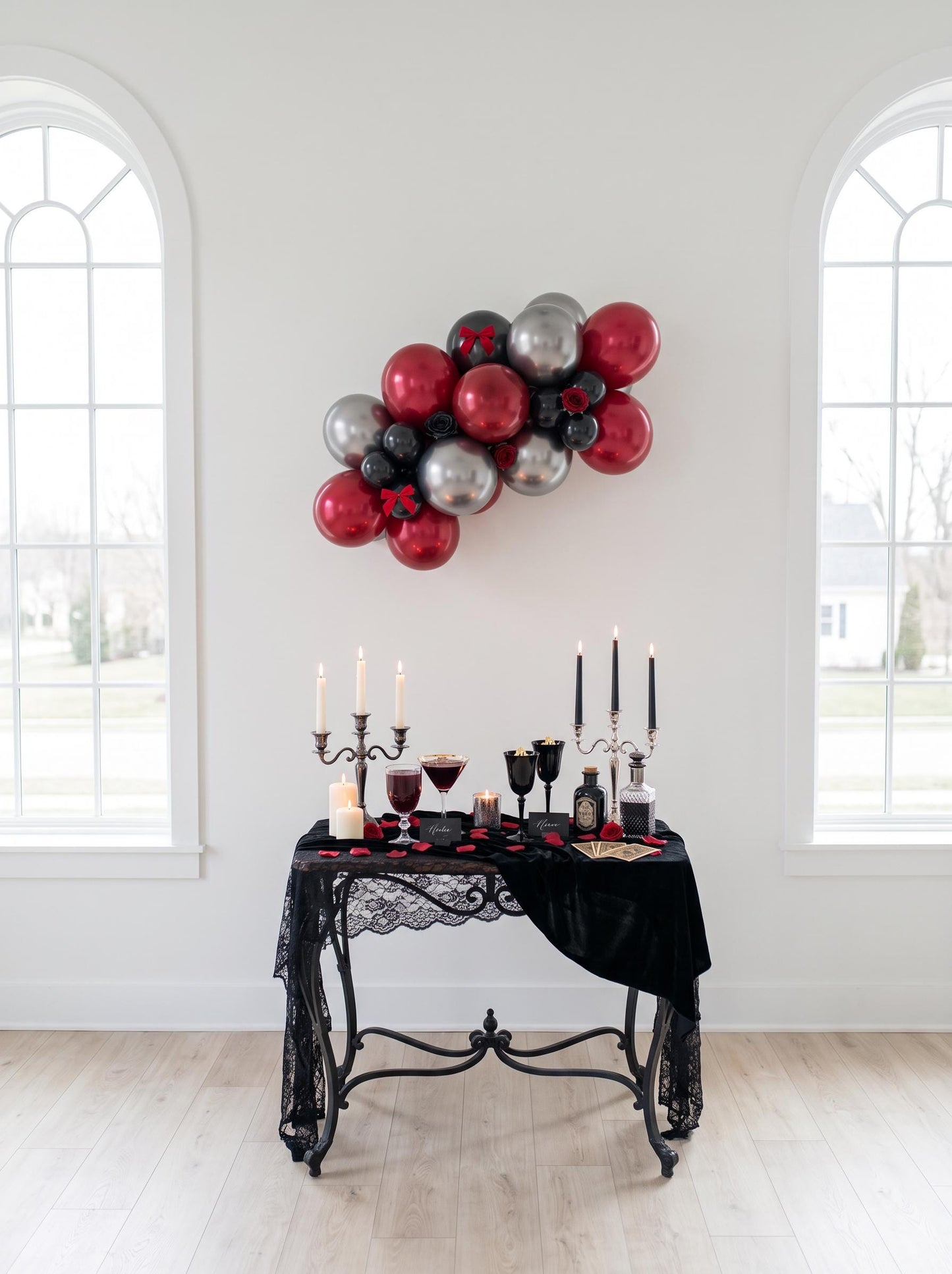 Vampress Halloween Balloon Garland Kit: Vampire Party Decor, Goth Halloween Decorations