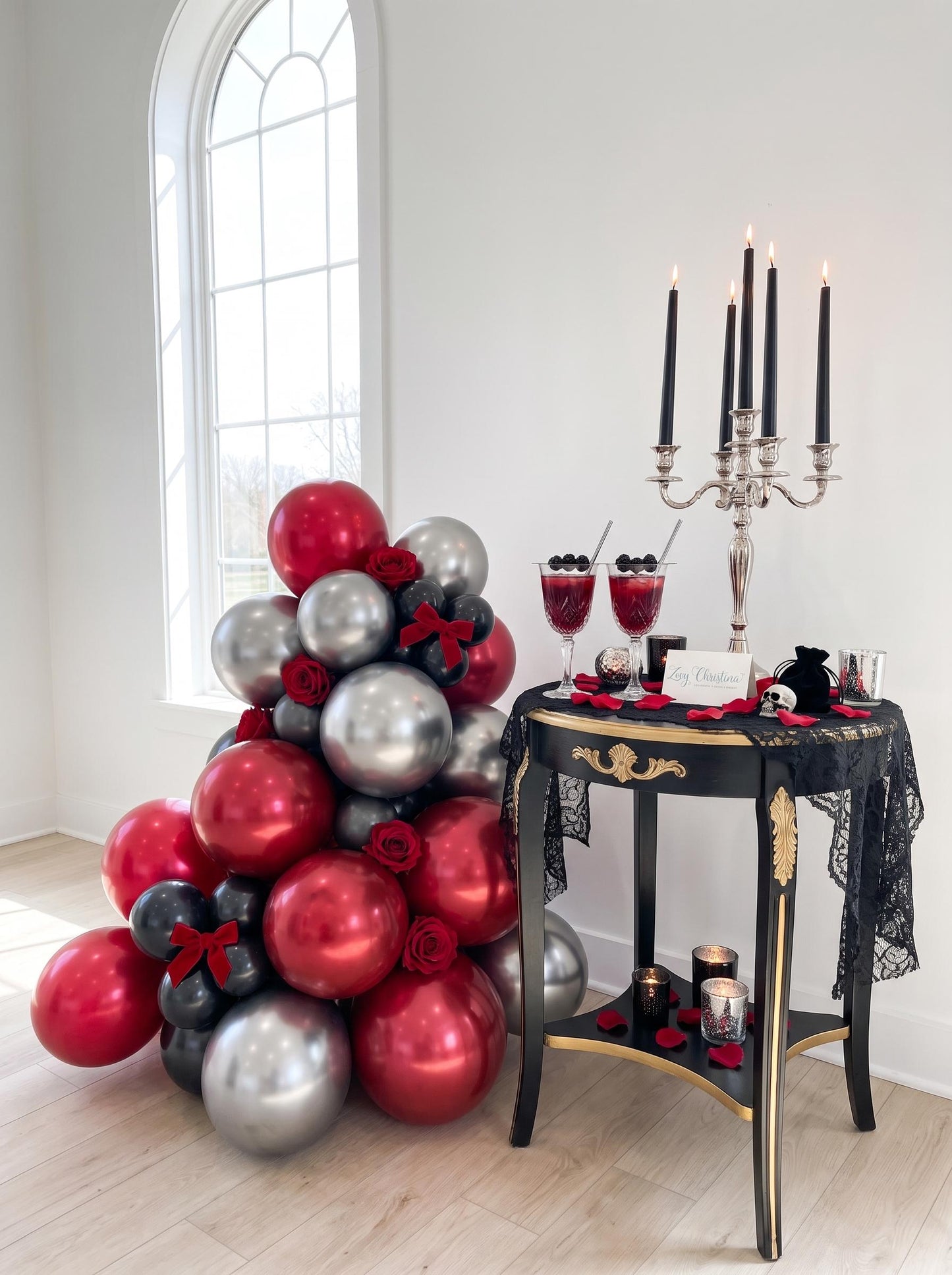 Vampress Halloween Balloon Garland Kit: Vampire Party Decor, Goth Halloween Decorations