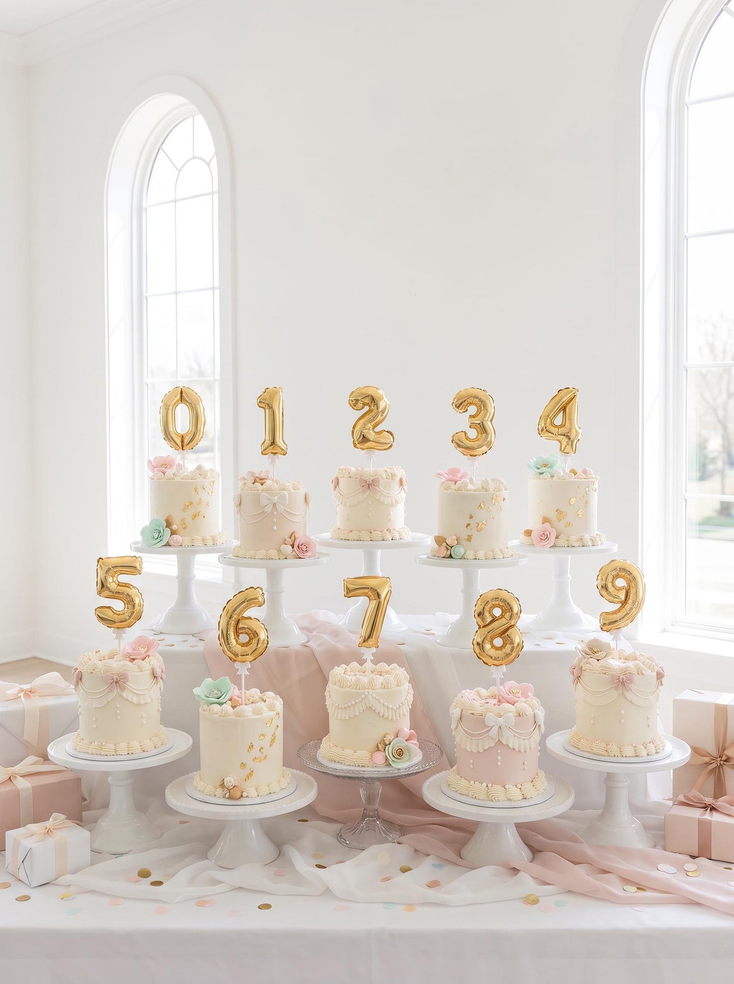 Mini Foil Number Balloon Cake Topper: Birthday Party Decor, Table Numbers, Wedding Centerpiece